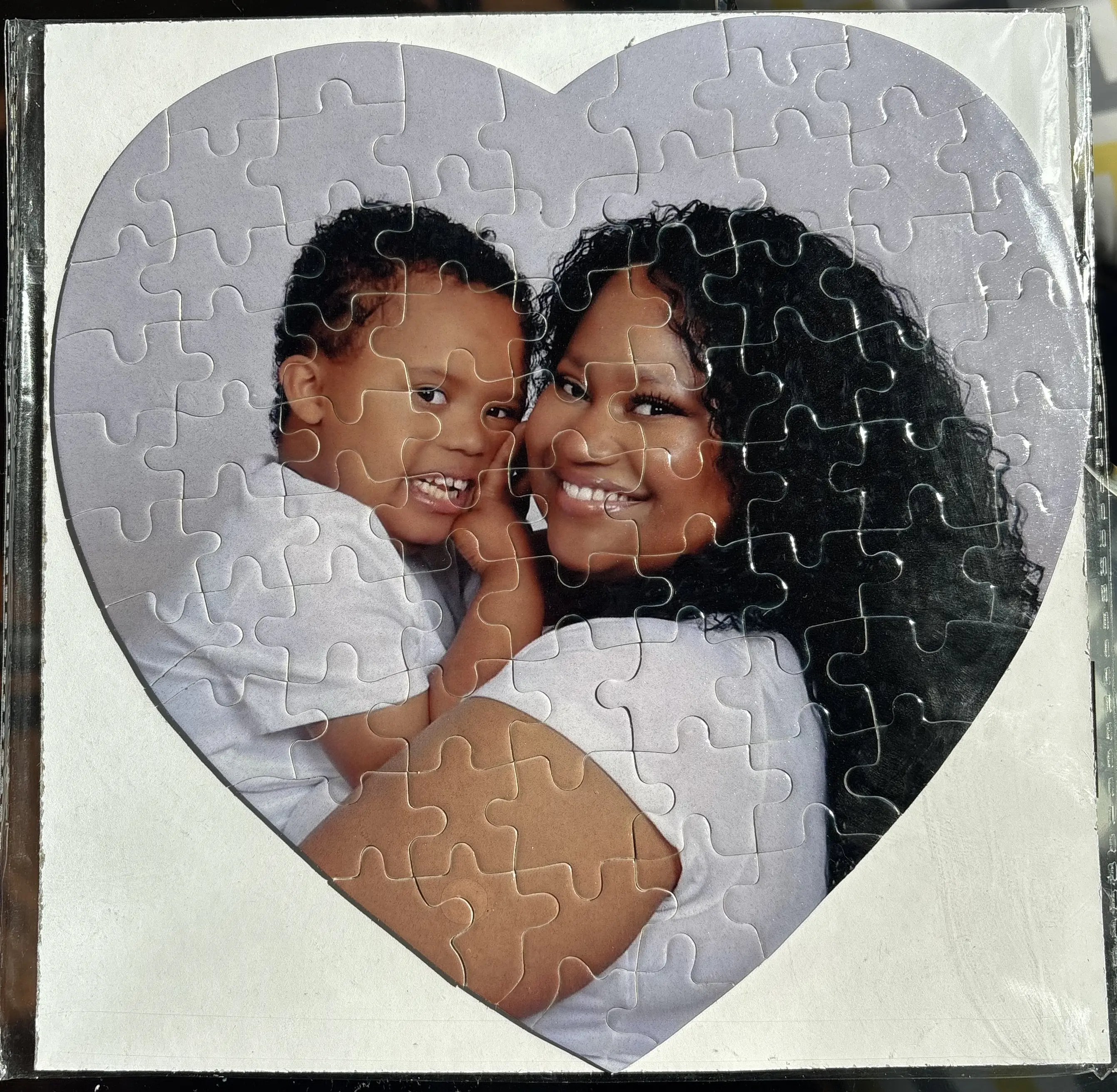 Custom Heart-Shaped Puzzle Gift - Personalized Photo Puzzle with 7.63" x 7.63" Size, Perfect for Mother's Day, Ships Fast