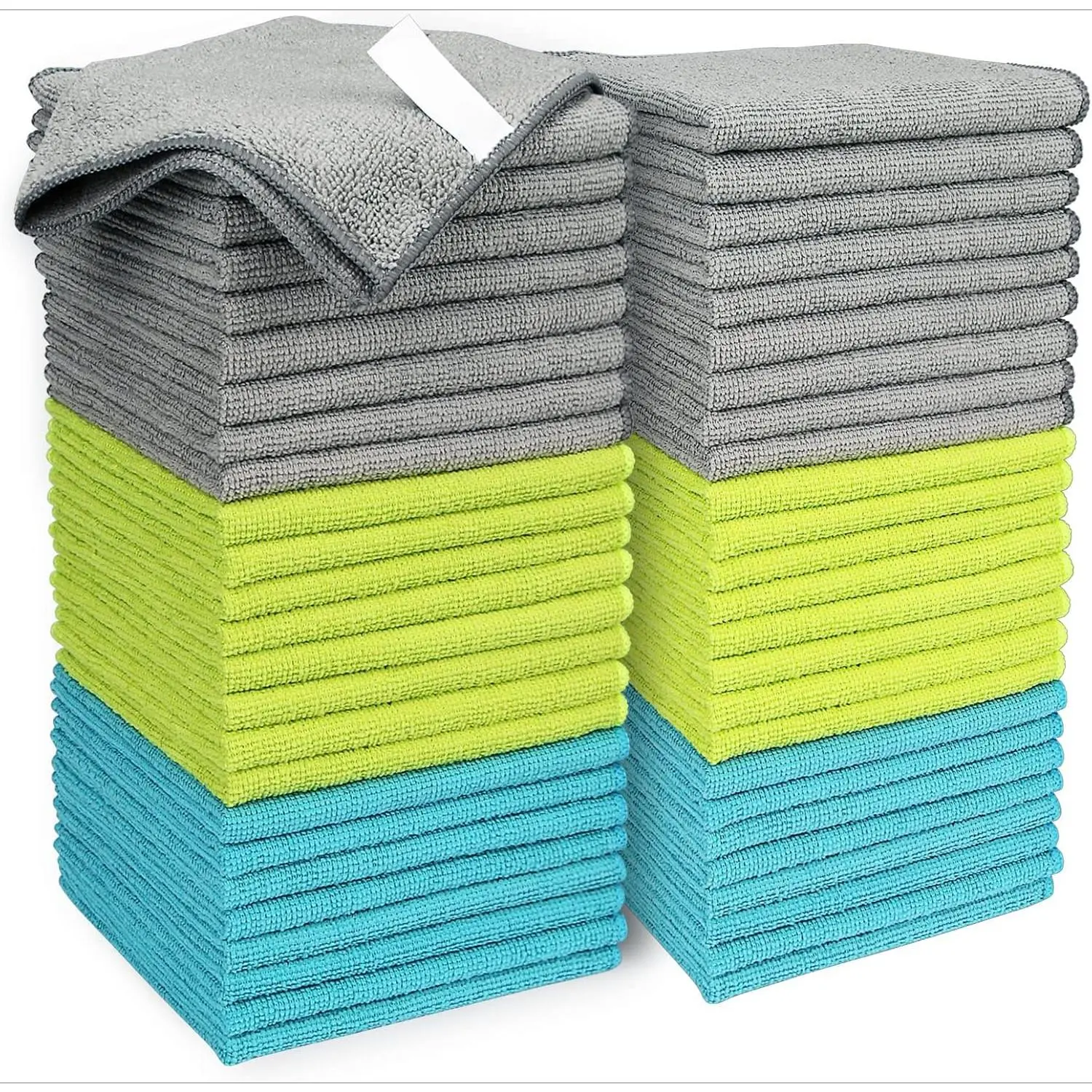 Microfiber Cloth 50-Pack, Soft Lint-Free Streak-Free Absorbent Cleaning Towels for Cars, House (12in.x12in)