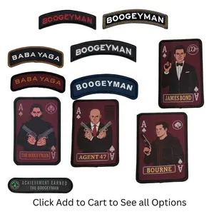 Assasin Hitmen Wick, Agent, Jason Hook Fastener Patches