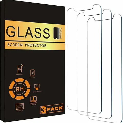 3-Pack Metal-Reinforced Tempered Glass Protective Film Phone Screen Protectors for iPhone 17/16/15/14/13/12/11 Pro Max - Aftermarket, Full Coverage, Scratch Resistant, Anti-Crack, Bubble-Free, Shockproof, Explosion-Proof, Anti-Fingerprint Mobile Accessory
