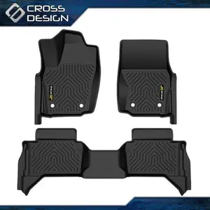 CROSSDESIGN TPE Floor Mats Fit For 2024-2025 Toyota Tacoma (Only For Double Cab),All Weather Car Liners Upgraded Version