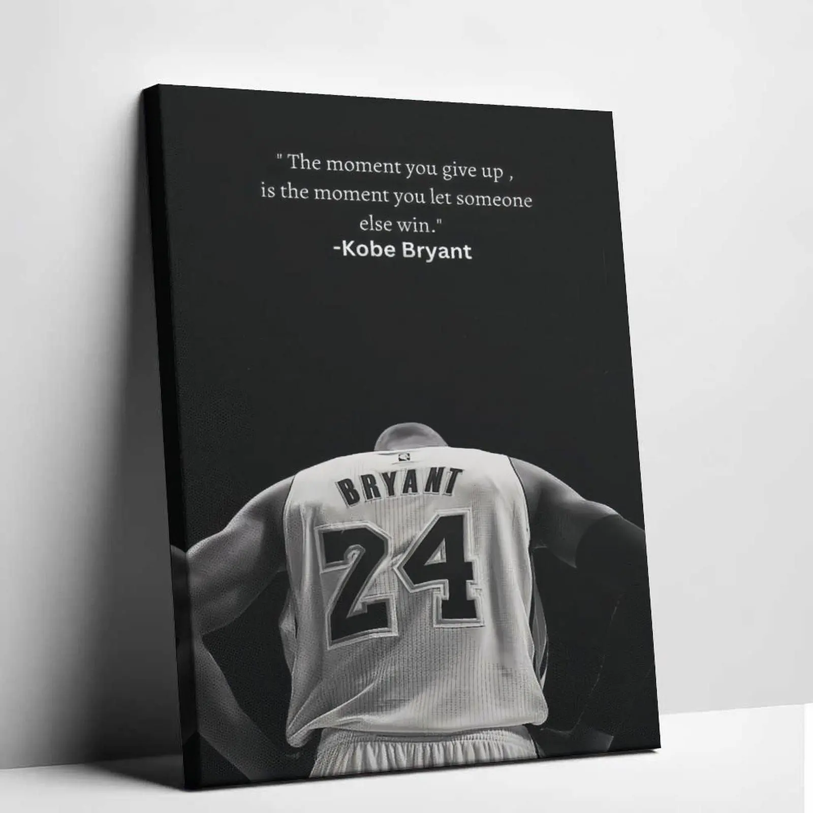 Kobe Bryant Satin Graphic Poster, Black-White Basketball Motivational Quote Wall Art, Hanging Tube-Packaged Multiple Unframed Inspirational Athlete Print for Fan Men's Room Decor Gifts, Framelss
