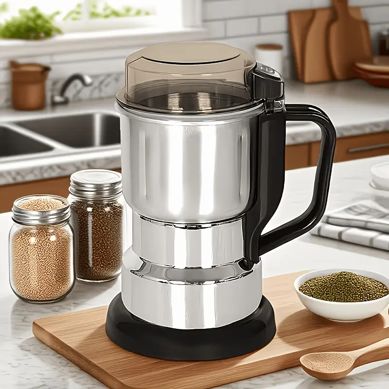 Grinde, Powerful Motor 10S Fast Grinding, Grain Mill for Beans Spices, Nuts, 4-Blade Stainless Steel Electric Coffee Bean Grinder, 400G/400Ml/14Oz Deepen Grind Chamber, Wet And Dry Food Processor, Quickly Evenly Grinding, One-Button Control