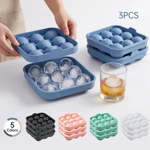 Food Grade Silicone Ice Cube Tray Set, 27-Cavity Mold with Lid, Leak-Proof, Easy Release, Perfect for Whiskey & Coffee, Home Use