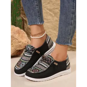 (New)Women's  Pattern Lace Up Low Top Sneakers, Casual Comfortable Walking Shoes for Daily Wear, Female All-match Round Toe Shoes for Daily Wear