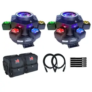 Clutch SPIN-TRIX 150W RGBW LED Motion Beam Light Fixture 2-Pack with Bags Package