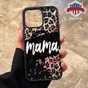 Leopard Mama Pattern Magnetic Phone Case for iPhone 15 16 14 Pro Max 13 12 11 XR XS Plus E Anti-Yellowing Shockproof Lightweight Transparent Acrylic Soft Cover Supports Wireless Charging