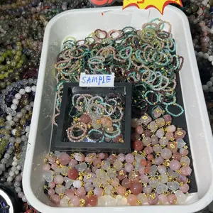 20pcs crystal rings +5 chains crystal pendent (DegLin Jewelry) Healing Bracelet For Women Anxiety Crystal Bracelet Chakra Beaded Bracelets Rose Quartz Crystals And Healing Stones Calming Stretch Bracelet Stress Relief Gifts