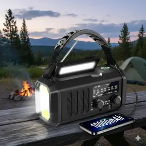 Ultimate Survival Emergency Weather Radio: AM/FM NOAA Alerts, 10000mAh Power Bank, Hand Crank Solar USB-C Charging, Flashlight & Reading Lamp, SOS Signal for Outdoor Adventures & Emergency Preparedness Kit