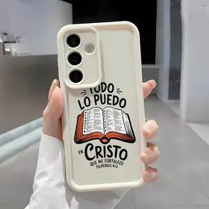 Bible Verse Aesthetic Christian Soft&Flexible TPU Silicone Phone Case For Galaxy S26 Ultra S25 Edge S24 FE S23 S22 S21 Plus A13 A14 A15 A16 A17 A33 A34 A35 A36 A52 A53 A54 NOTE20 Durable|Shockproof|Full Camera Protection|Anti-Fingerprint