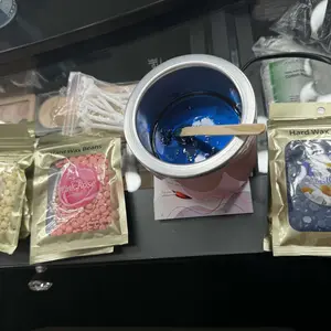 Viilife Hard Waxing Kit 6 Pack Wax Beads Hair Removal Set with 20 Sticks & 10 Nose Waxing Sticks for Face Eyebrows Body Bikini Hot Waxing Pot Gentle Sensitive Plant Formula