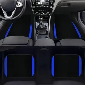 4-Piece Blue Edge Car Floor Mats Set, Car Interior Accessory, Universal Fit for All Vehicle Models, Durable & Stylish Interior Accessories Gift Idea