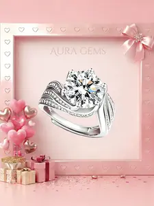 Elegant Adjustable Women's Ring, Luxurious Style, Fashionable Jewelry, Perfect for Weddings and Parties, Ideal Birthday Gift