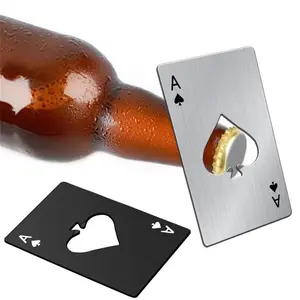 2 Pack Stainless Steel Poker Shaped Bottle Opener, Portable Non Slip Manual Beer Opener for Home Kitchen Party