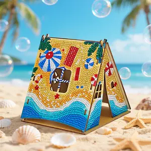 Spring and summer gifts, pool party diamond painting ornaments, tent DIY diamond sticker ornament set. 2026 will offer you a special pool/beach party.