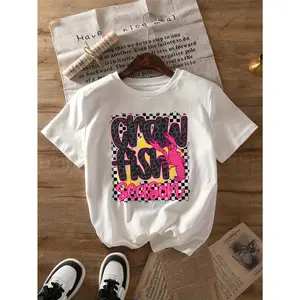 Women'S Casual "Crayfish Season" Graphic T-Shirt - Short Sleeve, Round Neck, Polyester Knit, Summer & Spring Top with Playful Crayfish Design, Casual Wear | Playful Graphic Tee | Knit Construction, Ladies T Shirts