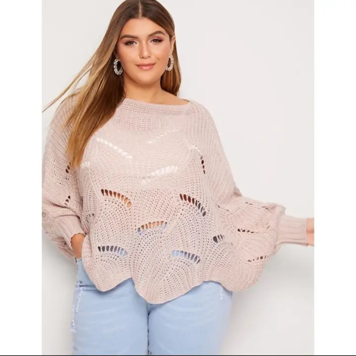 Dolman Sleeve Loose Knit Sweater