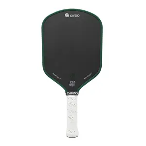 new surface AIREO Cyclone X Hybrid USAP PBCoR .43 Certified 16mm Pickleball Paddle – NanoGraph Grit Surface with PulseFoam Power Core for Pro-Level Performance Dark Green Black