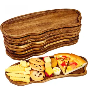 4-Piece Acacia Wood Cheese Board Set, Multi-Functional Serving Wooden Tray for Desserts, Appetizers, Cakes, Fruits, Coffee, Party Decorations