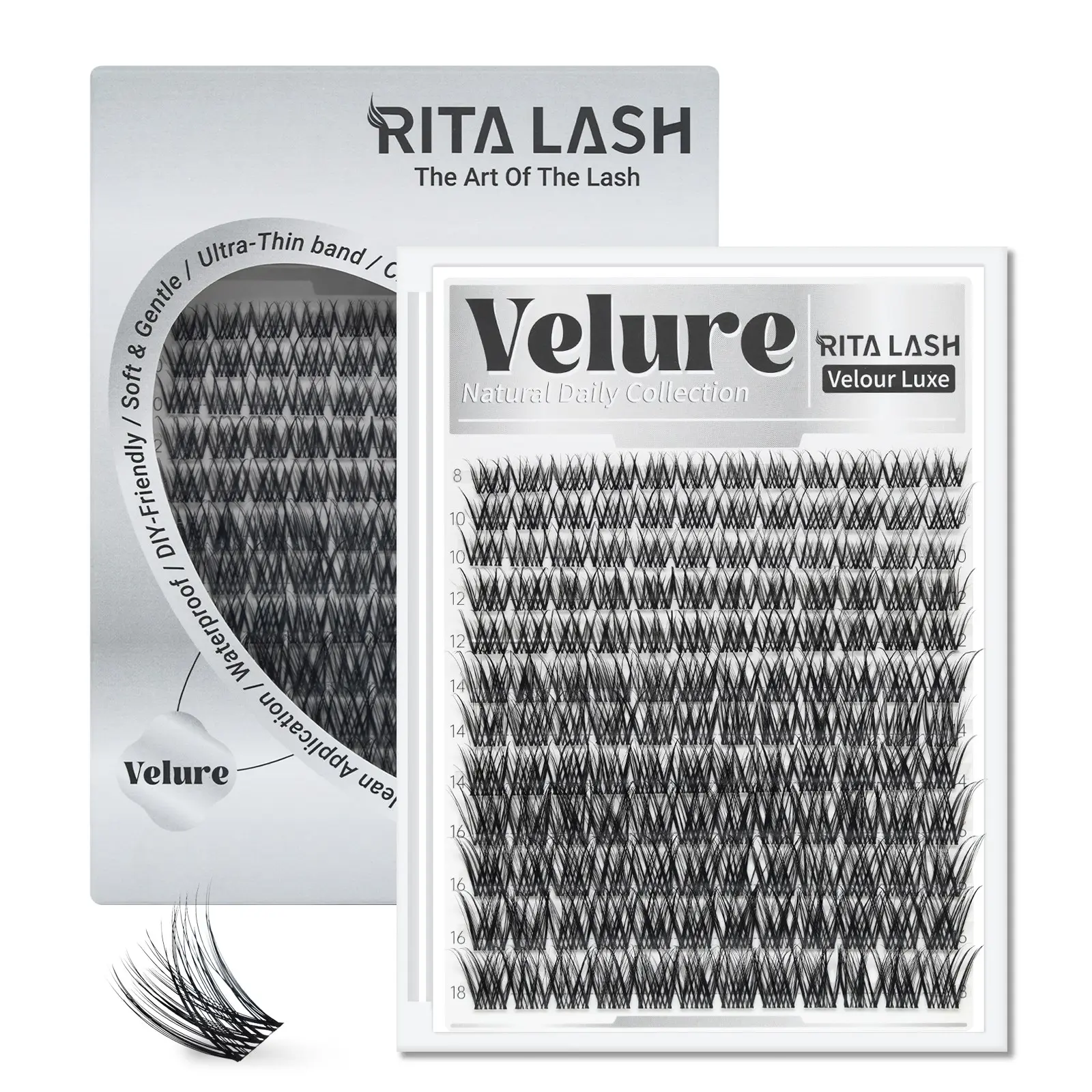 Velure | RITALASH 144pcs Velour Luxe Collection Upgrade Lashes Kit with Ultra-Dense, Waterproof, Long-Lasting Lashes | Venus | Natural Daily | Beginner-Friendly | Popular & Must-Have Clusters