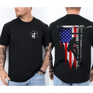 Electric Lineman Shirt, Lineman T-Shirt, Powerline Worker Shirt, Lineman American Flag Shirt, Utility Worker Shirt, Electrician Shirt, Blue Collar Shirt, Lineman Gift Shirt, USA Flag Lineman Tee, Unisex Work Shirt