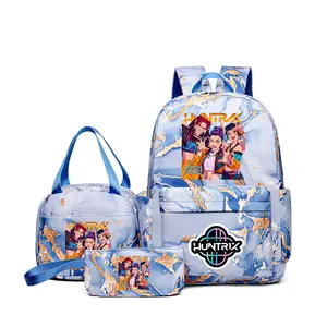 2026 New Kpop Witch Hunters School Bag Three-piece Set Backpack Printed Backpack