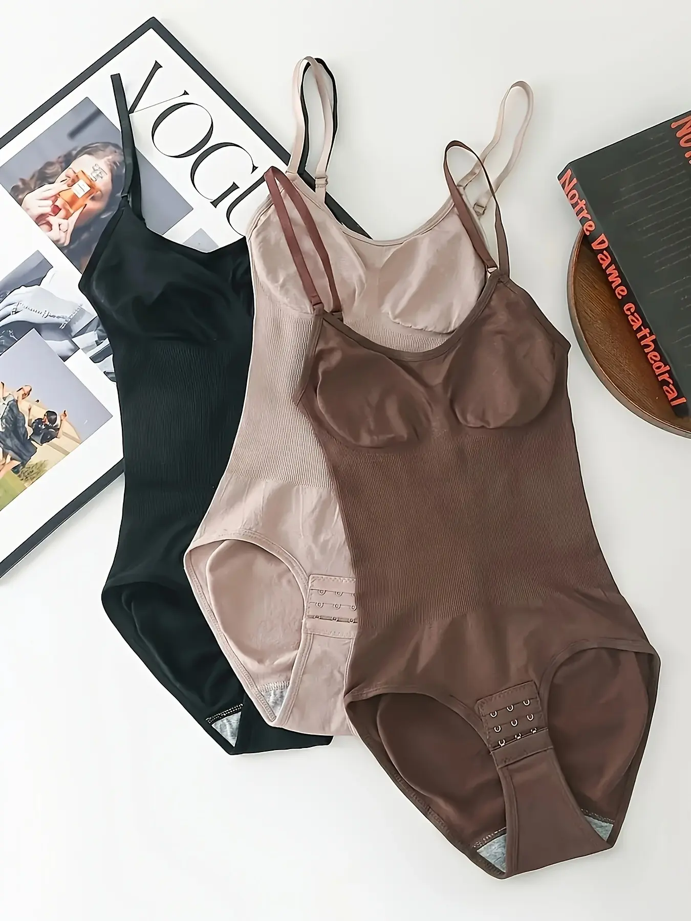 3pcs Seamless Shapewear Bodysuit Full-Body Tummy Suit with Abdominal Compression, Butt Lifting & Hip, High Compression Wear for Gym, Dance, Postpartum, Solid Color Bodysuits