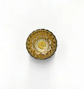 Golden Bloom Jianzhan with White Lotus Core | Artisan Gilded Tea Cup,Chinese culture,High-temperature firing,Handcrafted ceramic cup,Wine Glass,  Kung Fu Cup - Embossed Metallic Artware