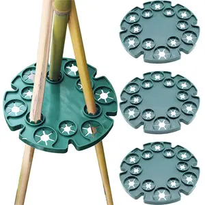 6 Pcs Bamboo Cane Holder Plastic Plant Cane Support Caps Holders for Climbing Plants Sweet Peas Beans Green