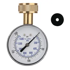 2-1/2" Water  Test Gauge, 0-200 psi/kpa, 3/4" Female Hose Thread