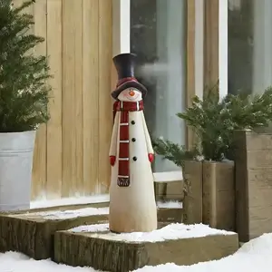 Indoor Outdoor Resin Christmas Snowman Statue, Perfect for Home Decor and Porch Decoration, Ideal Christmas Gift for Holidays