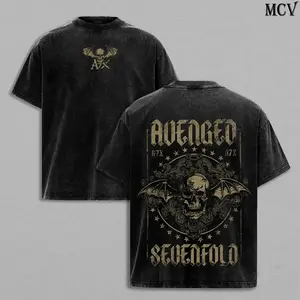 Avenged Sevenfold A7X Tour Tee Washed – Vintage Acid Wash Heavy Cotton Oversize Unisex Metalcore Rock Band T-Shirt, Hoodie & Sweatshirt, Retro Y2K Dark Metal Streetwear Top, A7X World Tour Concert Merch Gift for Fans