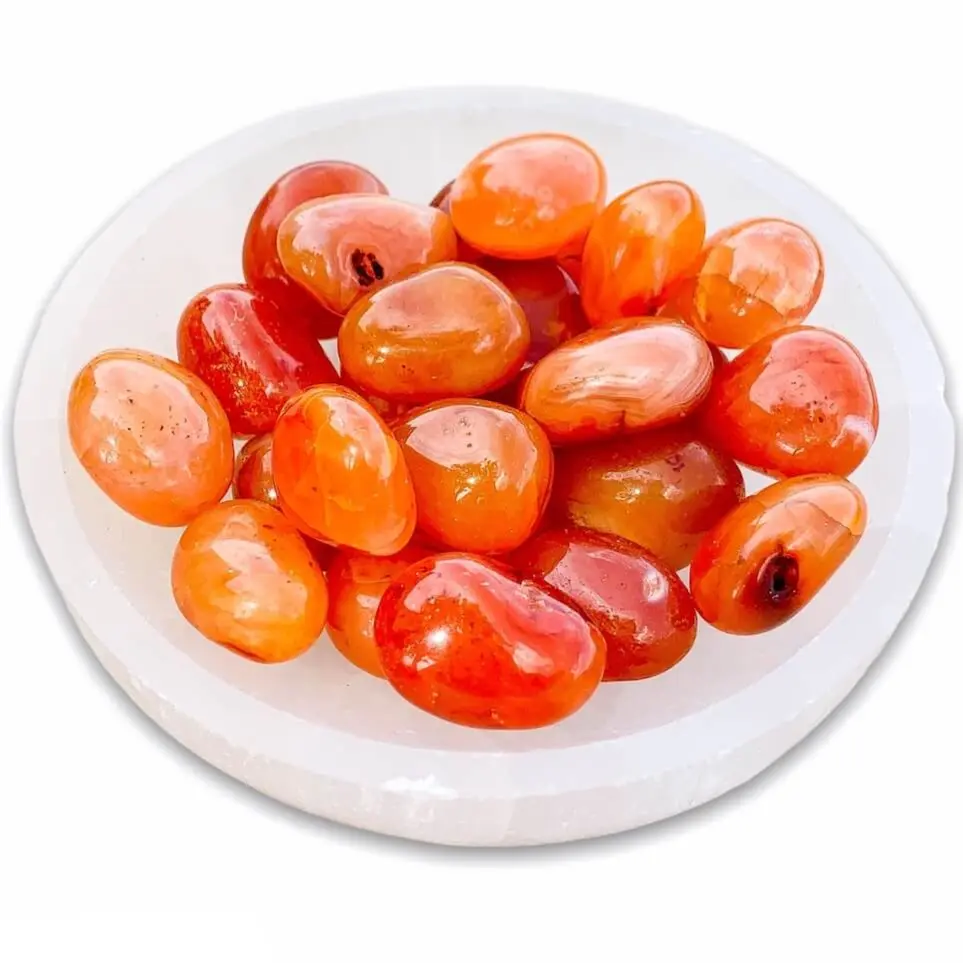 Genuine Carnelian Gemstone Tumbled Stone