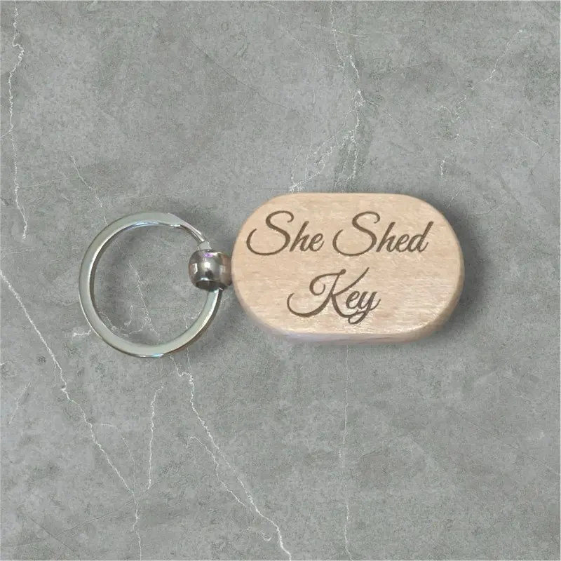Personalized Wooden Keychain - Engraved Custom Message Available upon ...