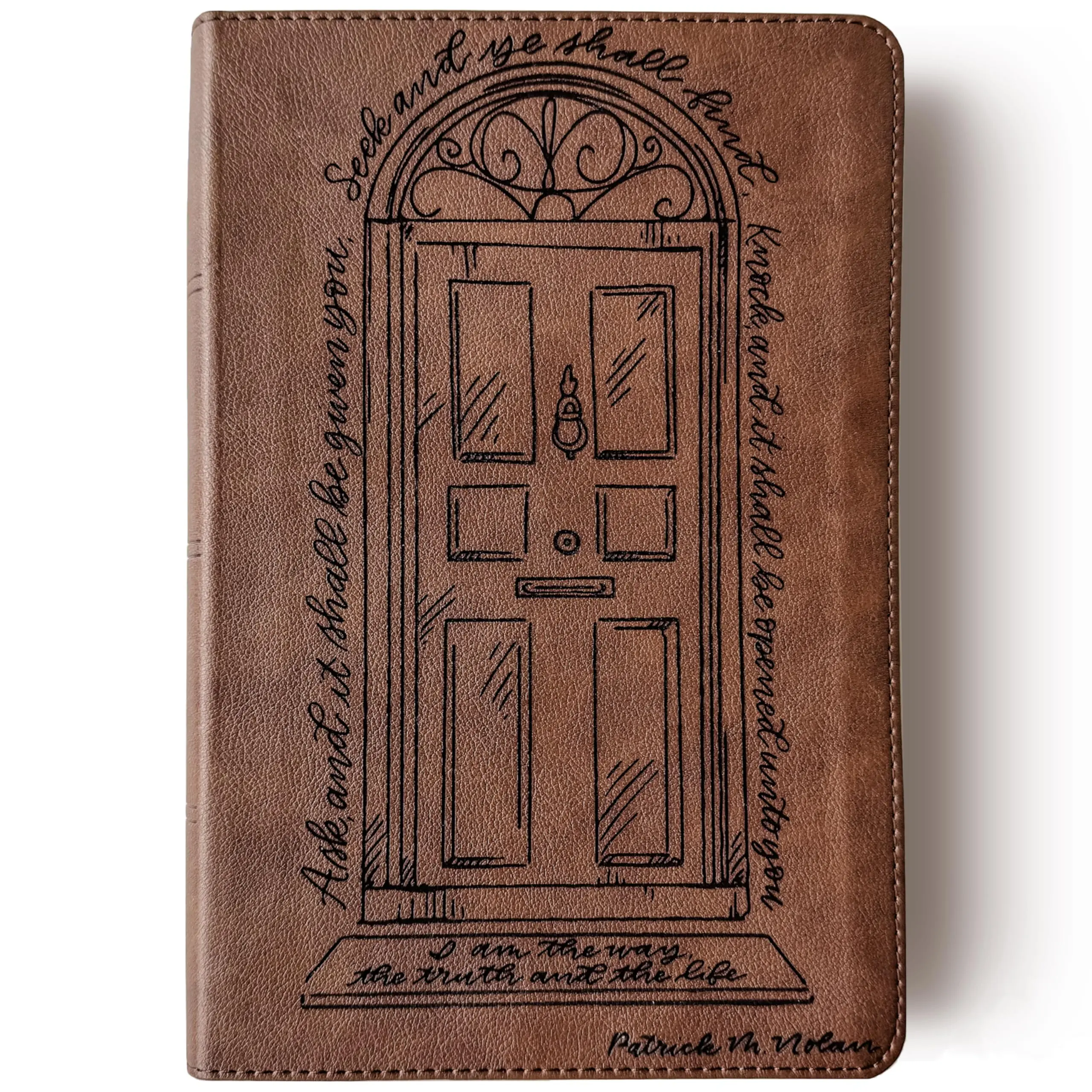 Personalized KJV Large Print Bible - Brown - I Am the Way, the Truth, and the Life - Hand Lettered and Engraved