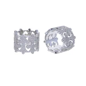 Hip hop cross zircon men's ring couple ring, punk retro tomb cross ring