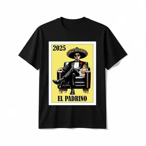 [100% Cotton]  Funny Mexican Baptism Padrino Proposal 2025 - El Padrino T-Shirt 220g pure cotton single-sided printed round neck short sleeved T-shirt