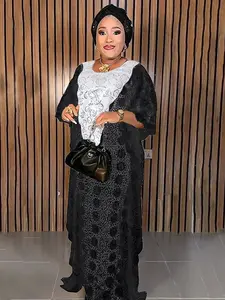 Babs Elegant Dresses for Women Muslim Fashion Boubou Abayas Robe Dashiki Ankara Lace Outfits Evening Gown Kaftan Dress