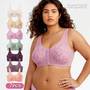 GIGORE Chic Nursing 7-Piece Set: Front-Closure Bras with a Three-Layer Construction—Soft against the skin, breathable in the middle, and durable on the outside. Size 10. Perfect for yoga, everyday wear, and casual occasions. plus