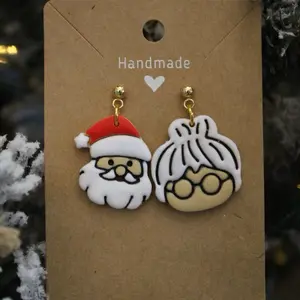 Handmade Santa and Mrs. Clause Earrings