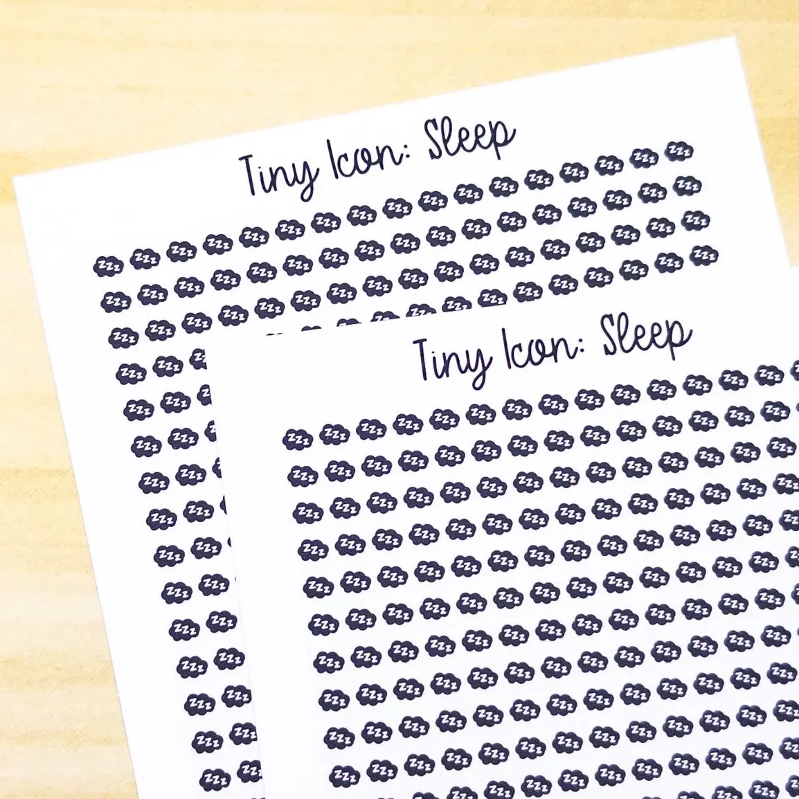 Tiny Icon: Sleep Cloud Zzz Doodle Functional Sticker Sheet 5 mm Square Bujo Cute Sleep Tracker
