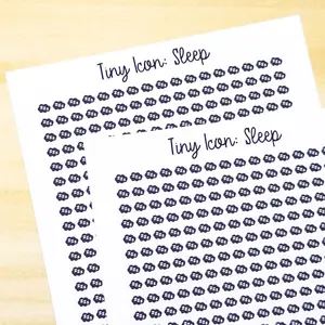 Tiny Icon: Sleep Cloud Zzz Doodle Functional Sticker Sheet 5 mm Square Bujo Cute Sleep Tracker