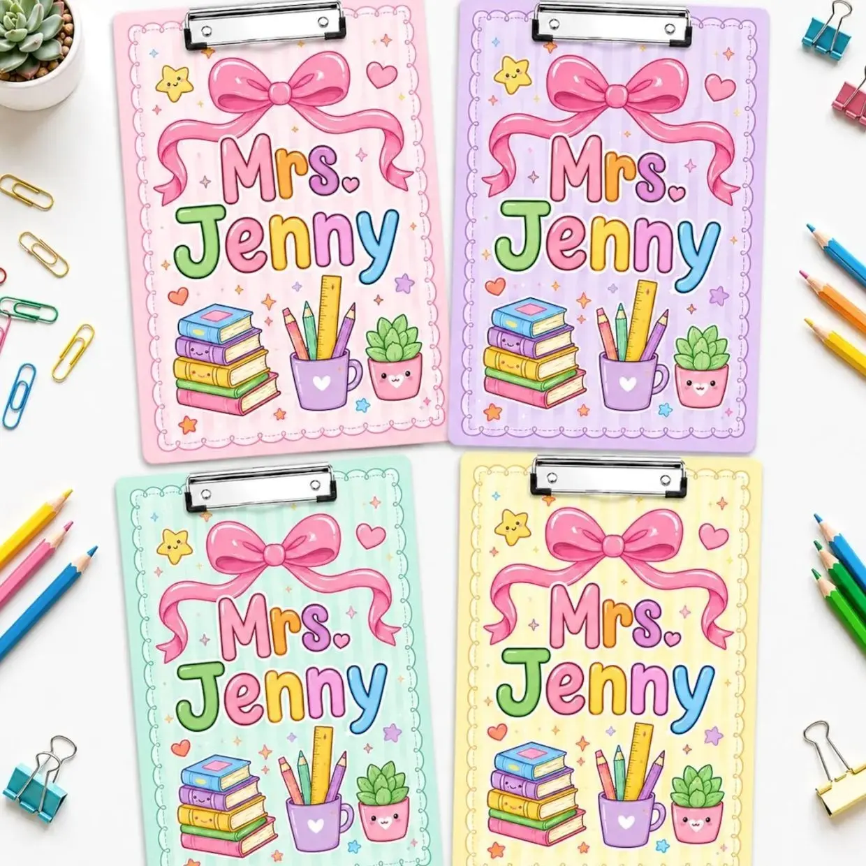 Personalized Teacher Clipboard, Custom Name Acrylic Paper Clipboard, Back To School Gift, Teacher Appreciation, First Day of School Gifts