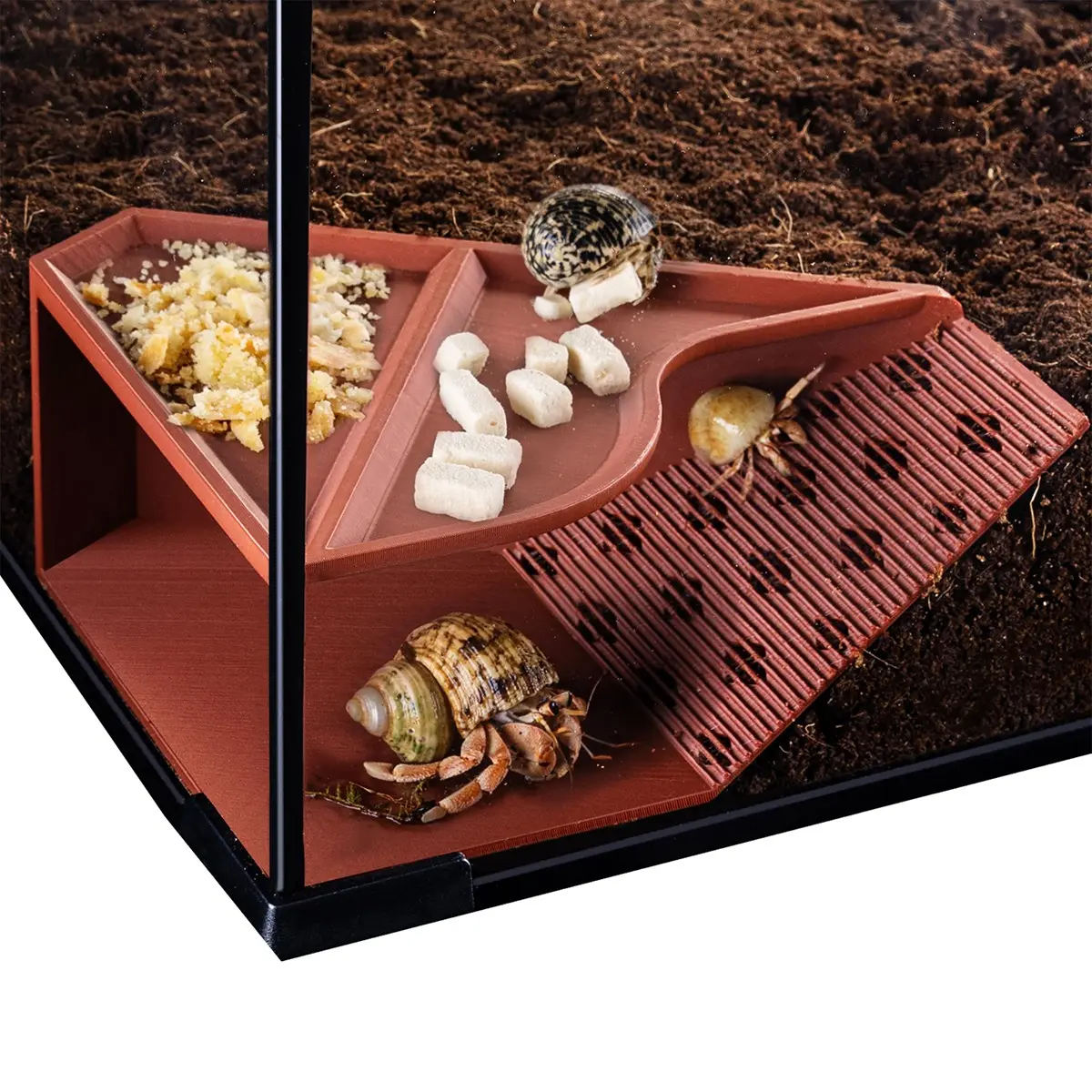 Crab Cave Habitat with Climbing Tunnel, Hermit Crab Tank Accessories, Climbing Toys, Habitat Decor for Pet Crab Up to 2.4in Tall