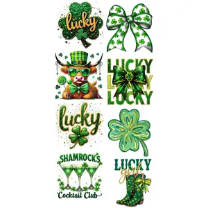 St Patricks Premade Gangsheet 8 Transfers Ready to Press DTF Transfer Hot Peel for Adult Prints Art Top Womenswear Tshirt Tshirt Streetwear