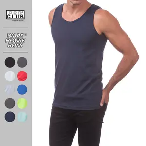 PROCLUB Men's Comfort Tank Top PRO CLUB Lightweight Tank Tops Casual Gym Athletic Muscle T Shirts Plain Sleeveless Shirt Basic Tee Hip Hop Harem