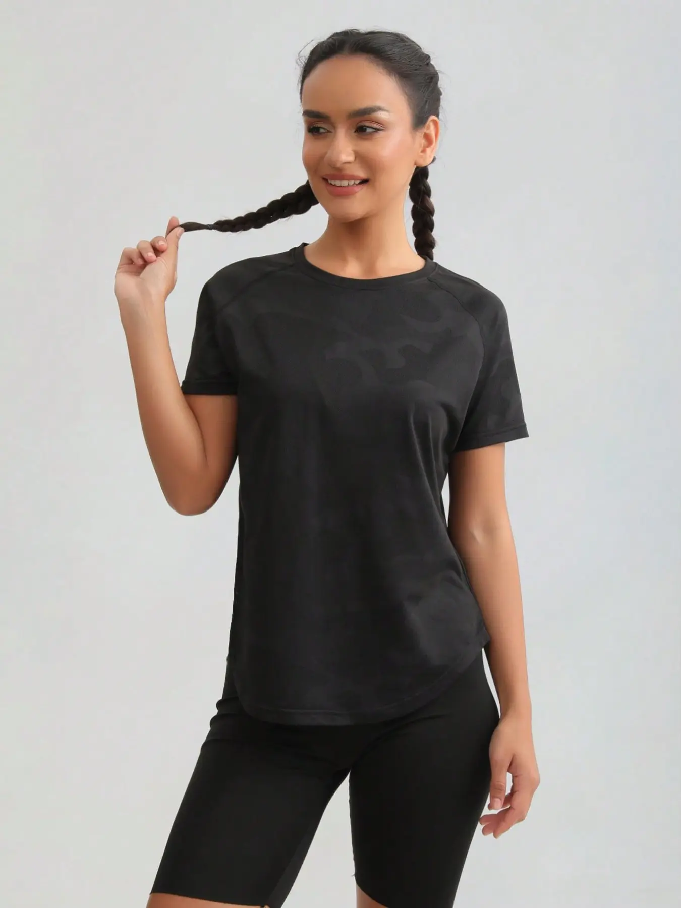Women's Yoga Pilates Workout Running Training High Stretch Breathable Mesh Summer Thumbhole Short Sleeve T-Shirt