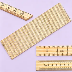 36 Inch Wooden Yardstick Ruler Bulk 10 Pack, Double Sided Meter Stick with Metal Tips and Hang Hole, Heavy Duty Natural Wood Measuring Stick for Classroom Home Office School Kids Supplies
