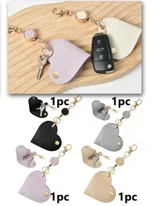 Leather Keychain Protection Bag, 1 Piece Set, Anti-Theft Keychain, Stretchable Clip Keychain, Multi-Purpose Portable Key Accessories