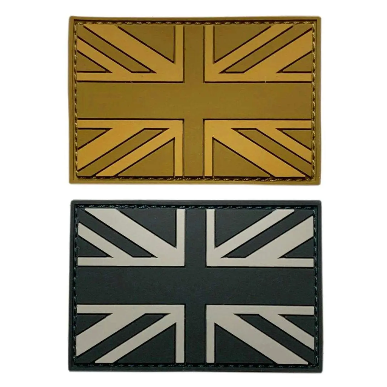 UK British Flag Tactical Patch [2PC Bundle - 3D-PVC Rubber -“Hook” Fastener-PF1-2]